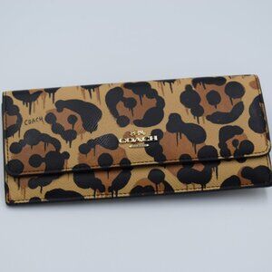 COACH Limited Edition Leopard Continental Wallet in Wild Beast